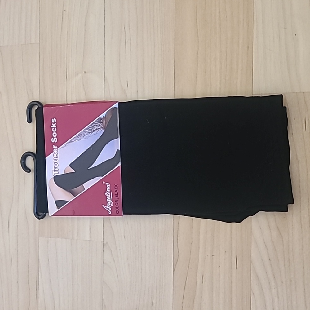 Angelina Womens Trouser Socks 9 To 11 Black Stretch Nylon